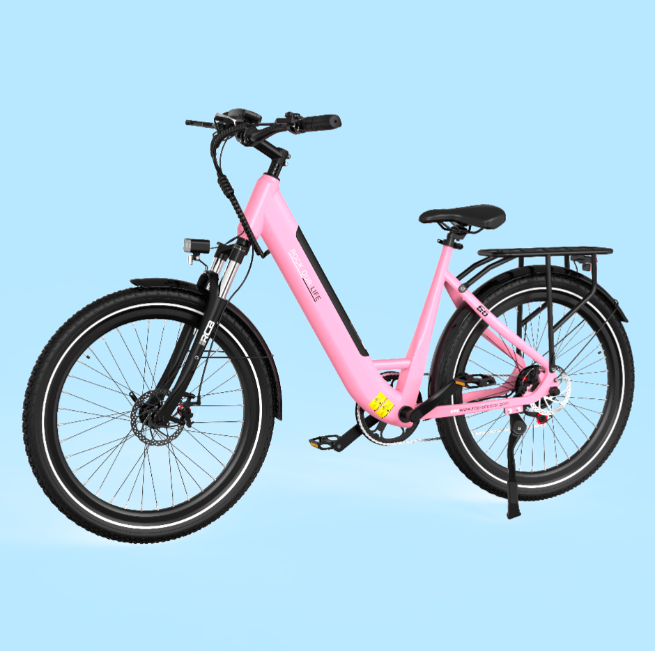 Electric City Bikes G6, E-bikes 27.5",APP&NFC,PINK